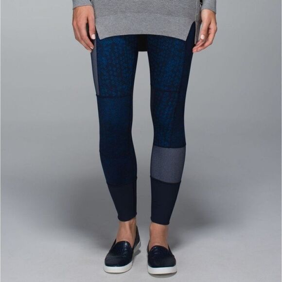 LULULEMON | Wunder Under Pant in Patchwork Blue - Picture 1 of 9